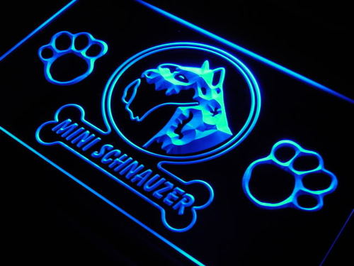 Mini Schnauzer Dog Pet Shop Neon Light Sign